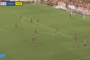 可惜！亚马尔边路传中，拉菲尼亚后点头球攻门被门将没收